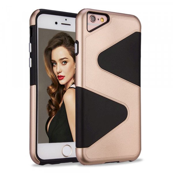 Wholesale iPhone 7 Plus S Style Hybrid Case (Champagne Gold)